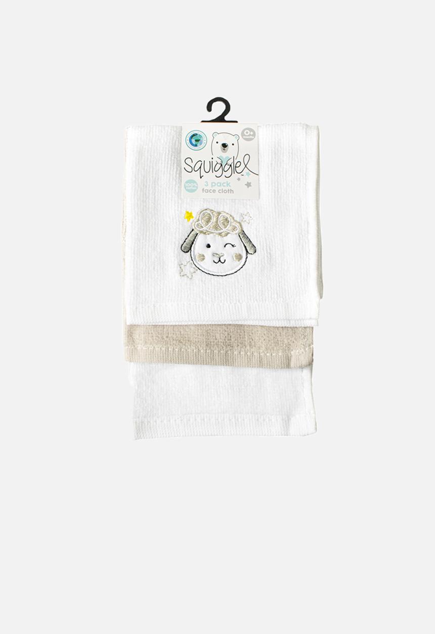 Character Group - 3-pack face cloths - white & grey