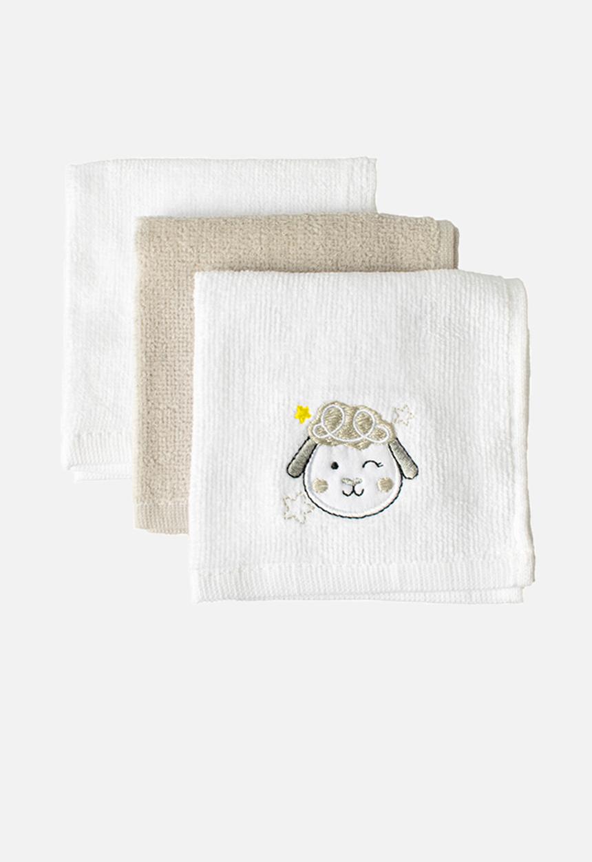 Character Group - 3-pack face cloths - white & grey