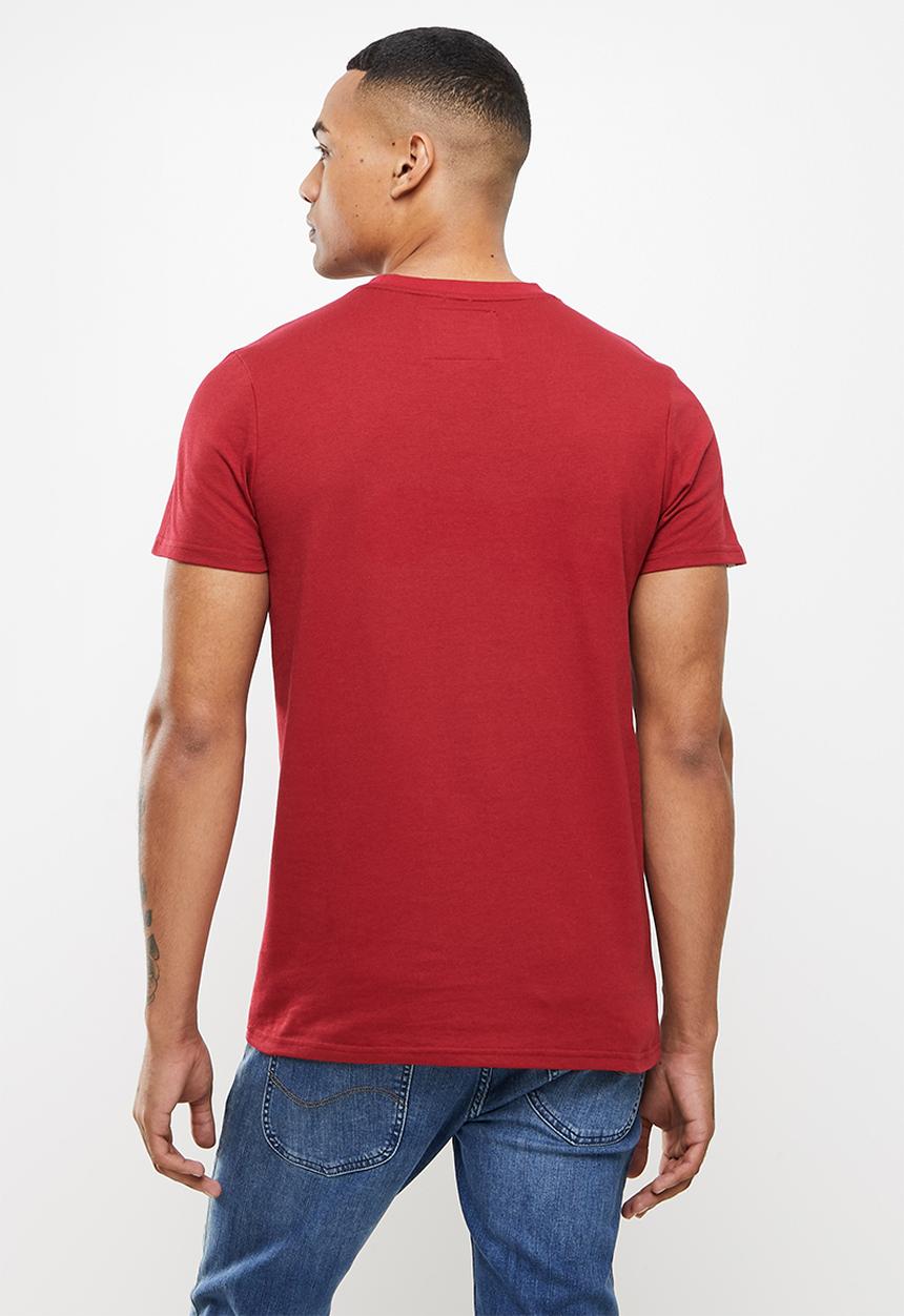 Aca Joe - Applique logo short sleeve tee - maroon