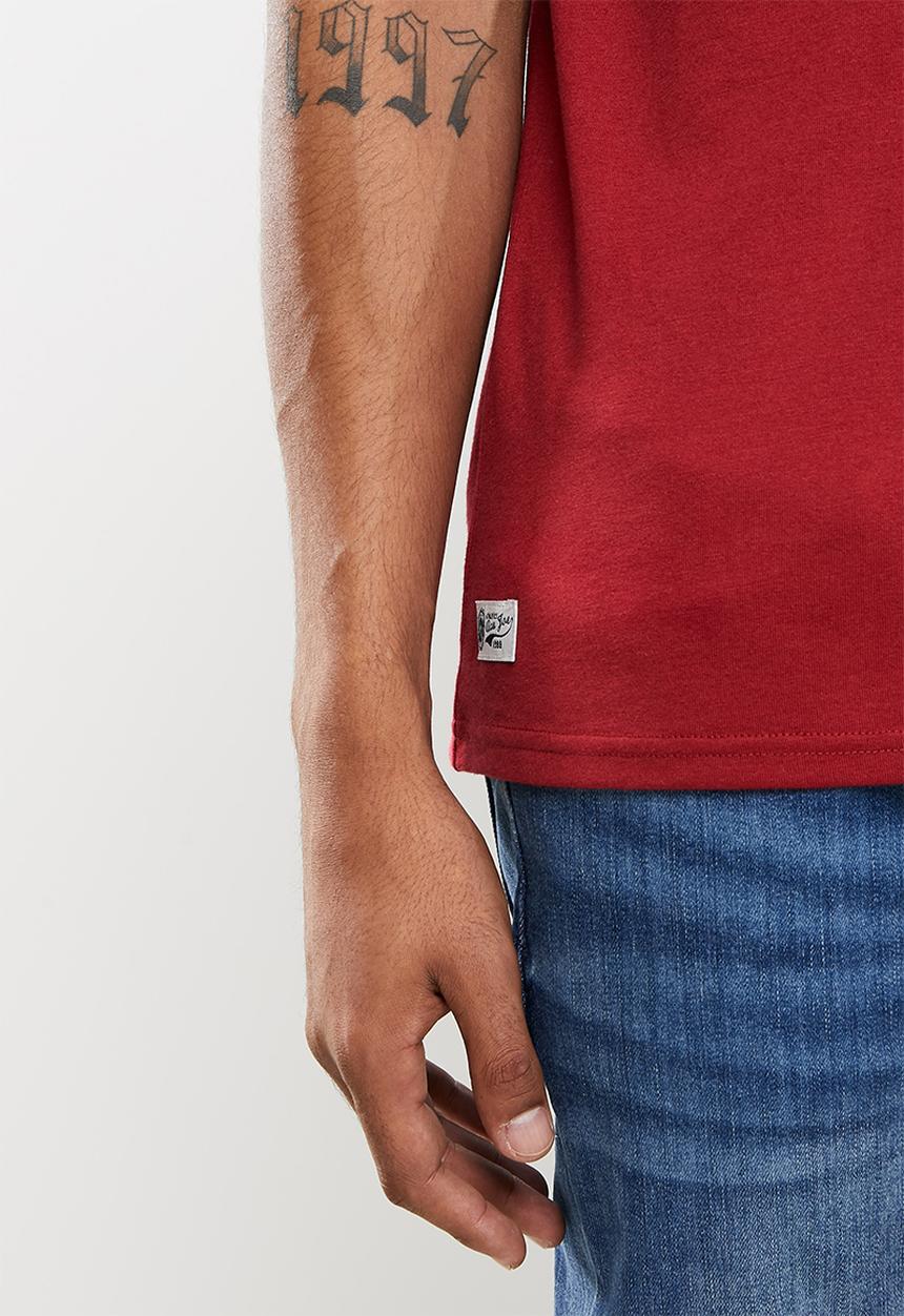 Aca Joe - Applique logo short sleeve tee - maroon