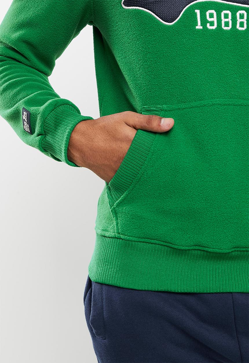 Aca Joe - Rubber print logo hoodie - green