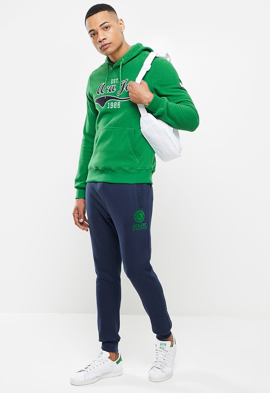 Aca Joe - Rubber print logo hoodie - green