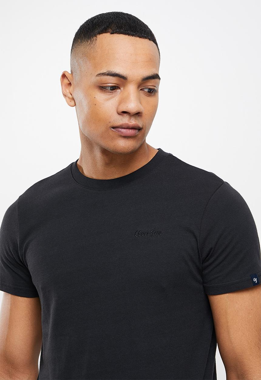 Aca Joe - Small logo emb short sleeve tee - caviar