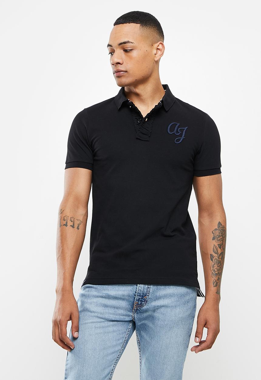 Aca Joe - 3D embroidery short sleeve golfer - caviar