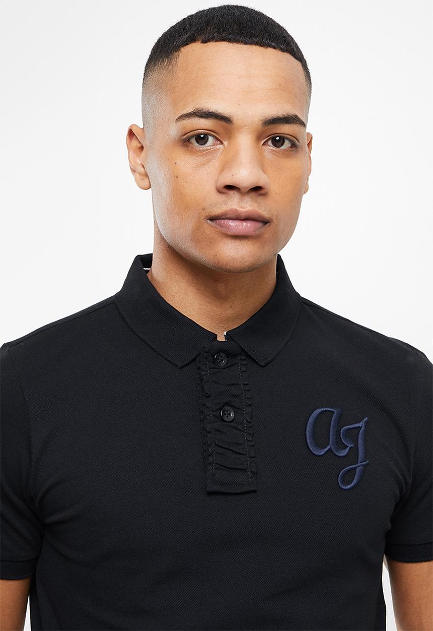 Aca Joe - 3D embroidery short sleeve golfer - caviar