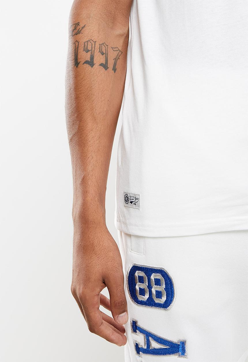 Aca Joe - Aca joe applique logo crew tee - white