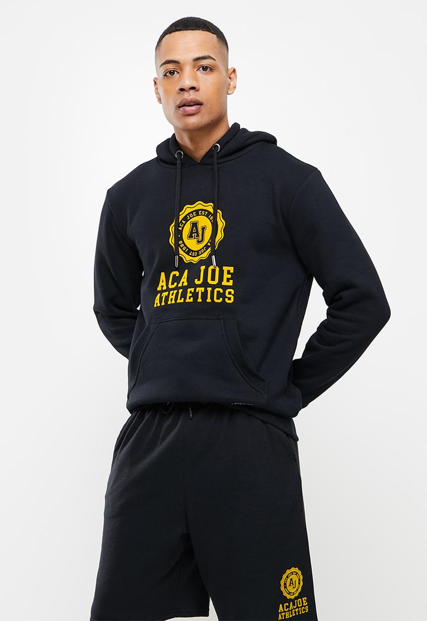 Aca Joe - Aca joe towel emblem applique hoody - caviar