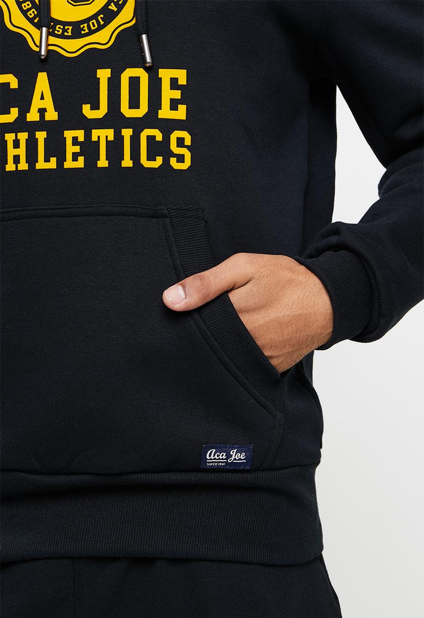 Aca Joe - Aca joe towel emblem applique hoody - caviar