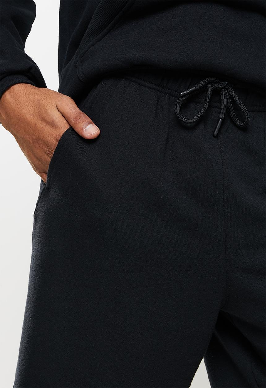 Aca Joe - Aca joe flock emblem fleece short - caviar