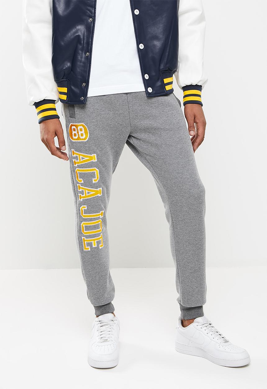 Aca Joe - Aca joe side embroidered fleece  jogger - charcoal