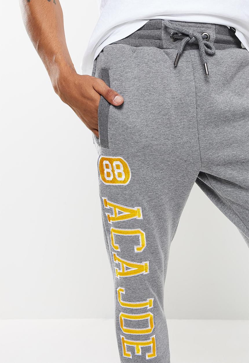 Aca Joe - Aca joe side embroidered fleece  jogger - charcoal