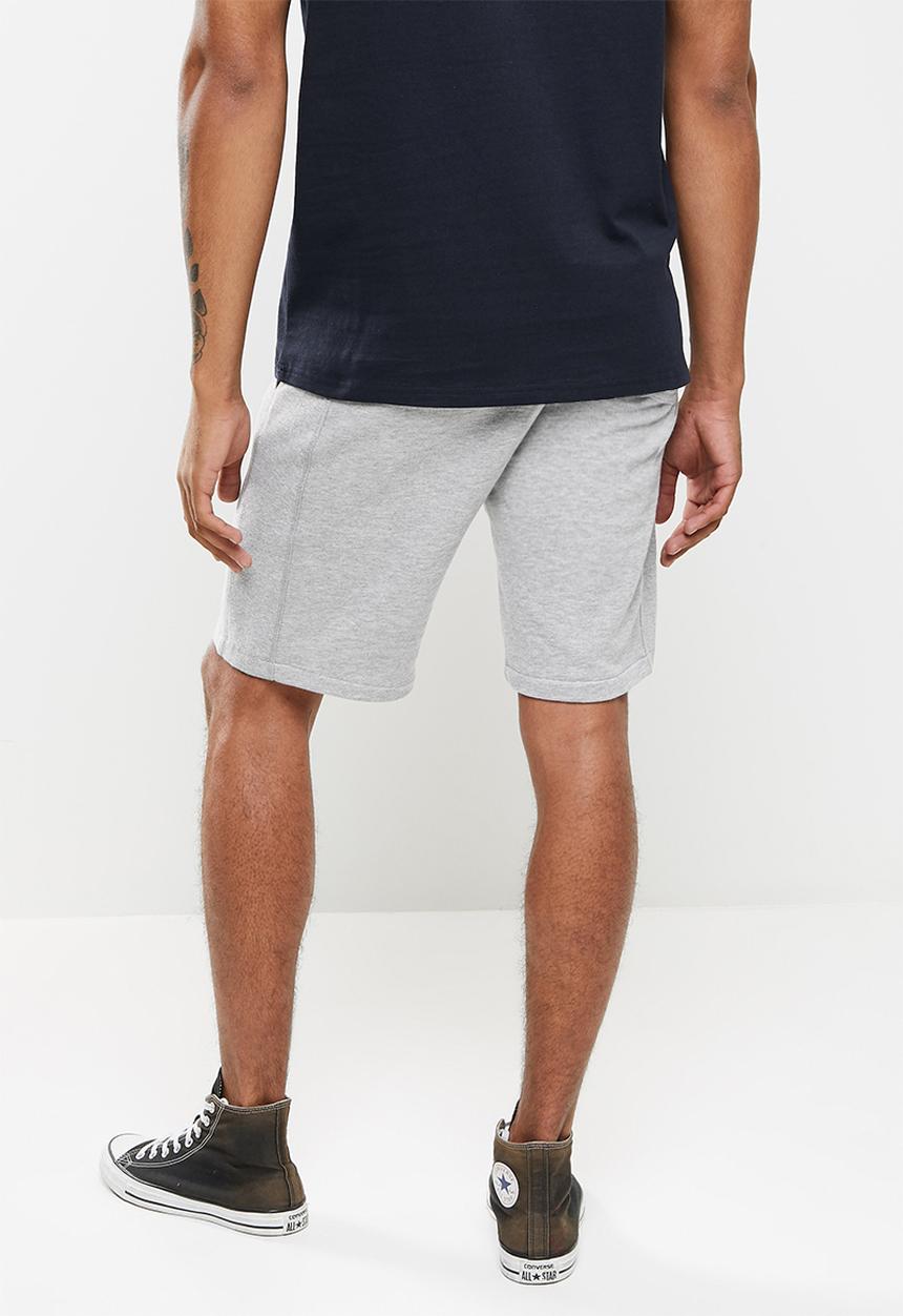 Aca Joe - Small logo fleece shorts - grey melange