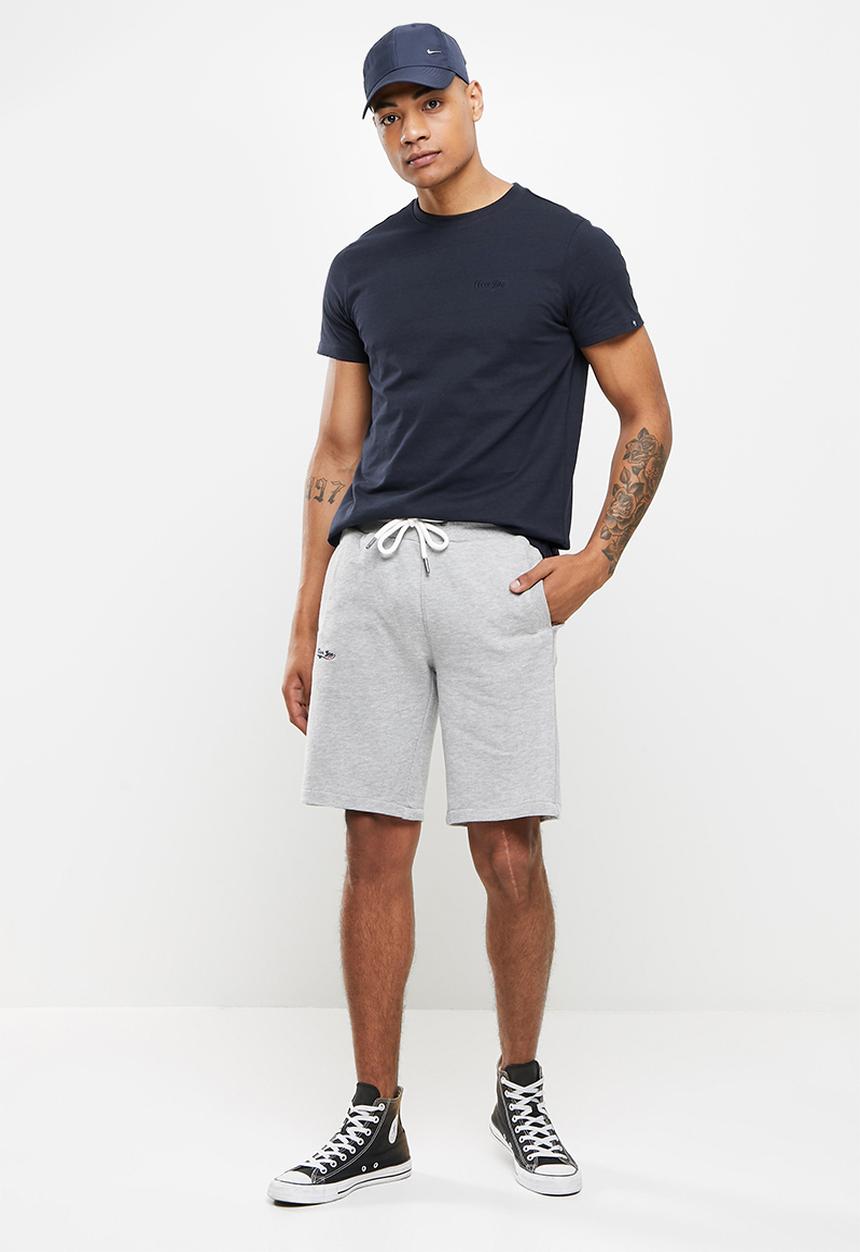 Aca Joe - Small logo fleece shorts - grey melange
