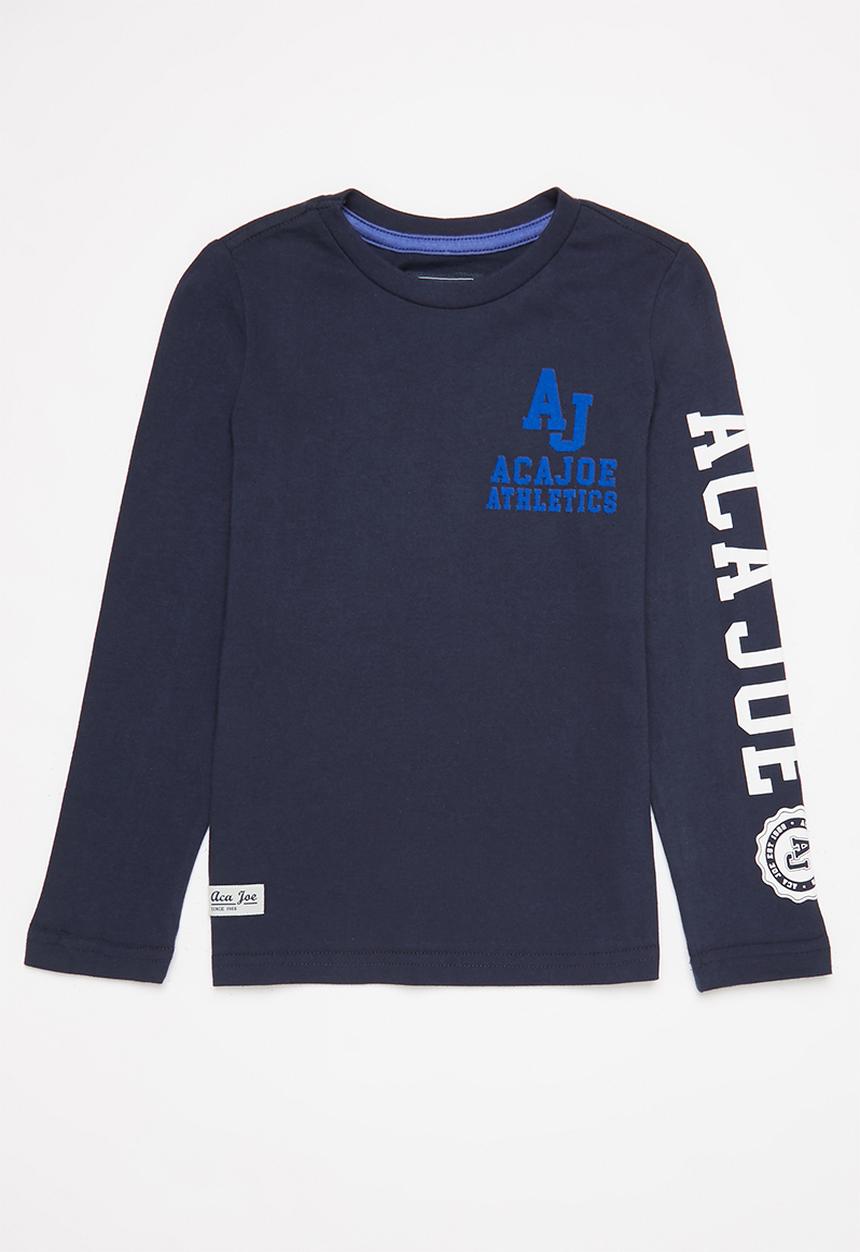 Aca Joe - Aca joe high square long sleeve heritage crew tee - navy