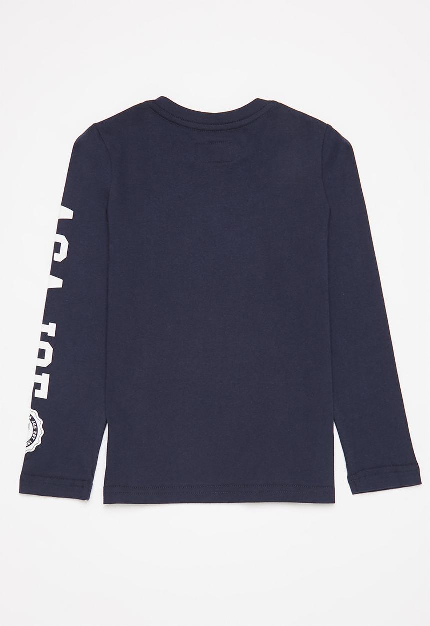 Aca Joe - Aca joe high square long sleeve heritage crew tee - navy