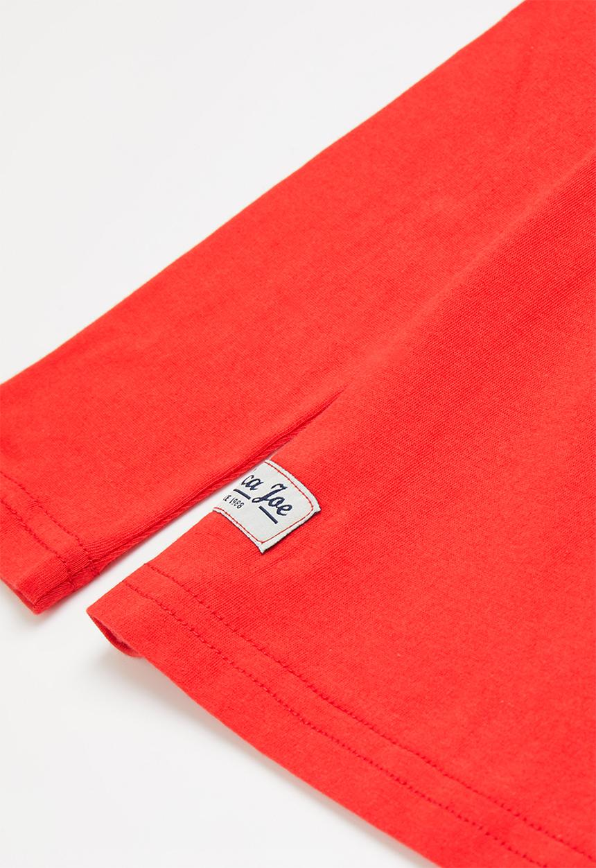 Aca Joe - Aca joe high square print long sleeve heritage crew tee - red