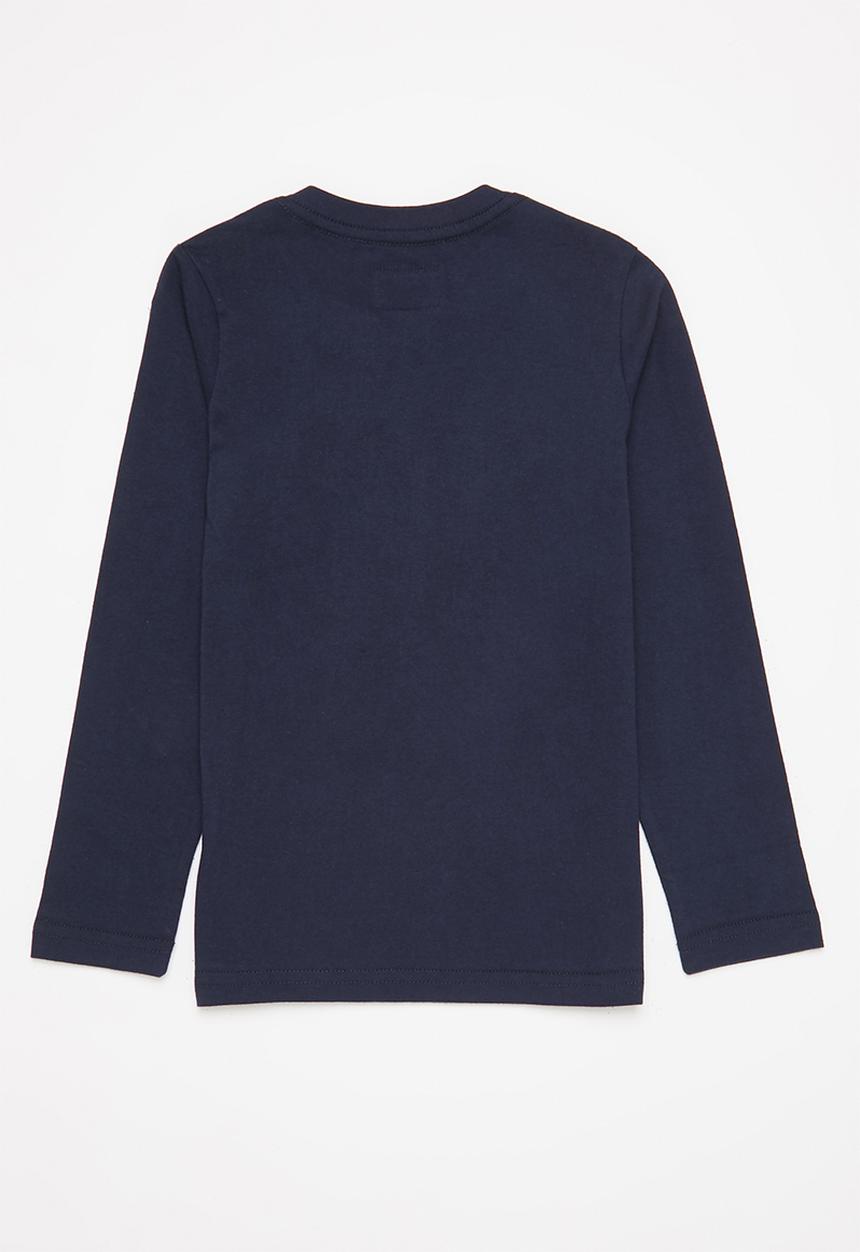 Aca Joe - Aca joe flock print heritage crew tee - navy 