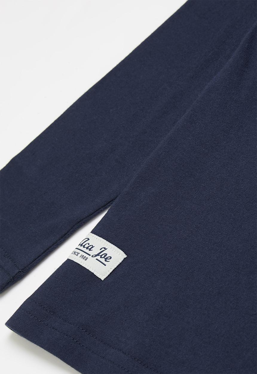Aca Joe - Aca joe flock print heritage crew tee - navy 