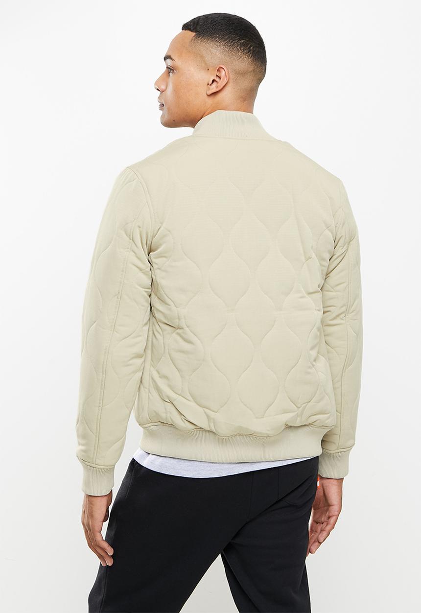 urban° - Urban nylon blend quilted  bomber - beige 