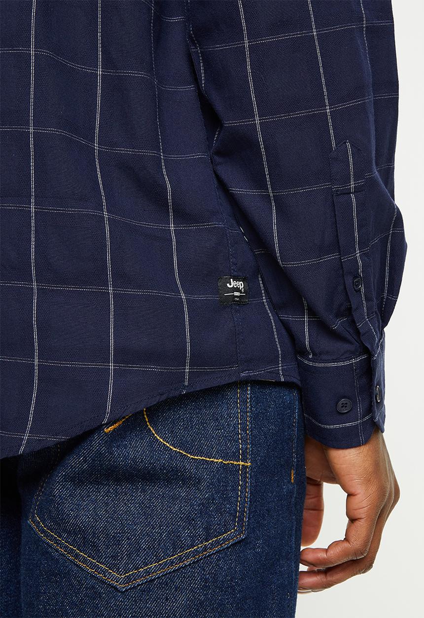 JEEP - Long sleeve yd check shirt-navy/white-jeep - multi 