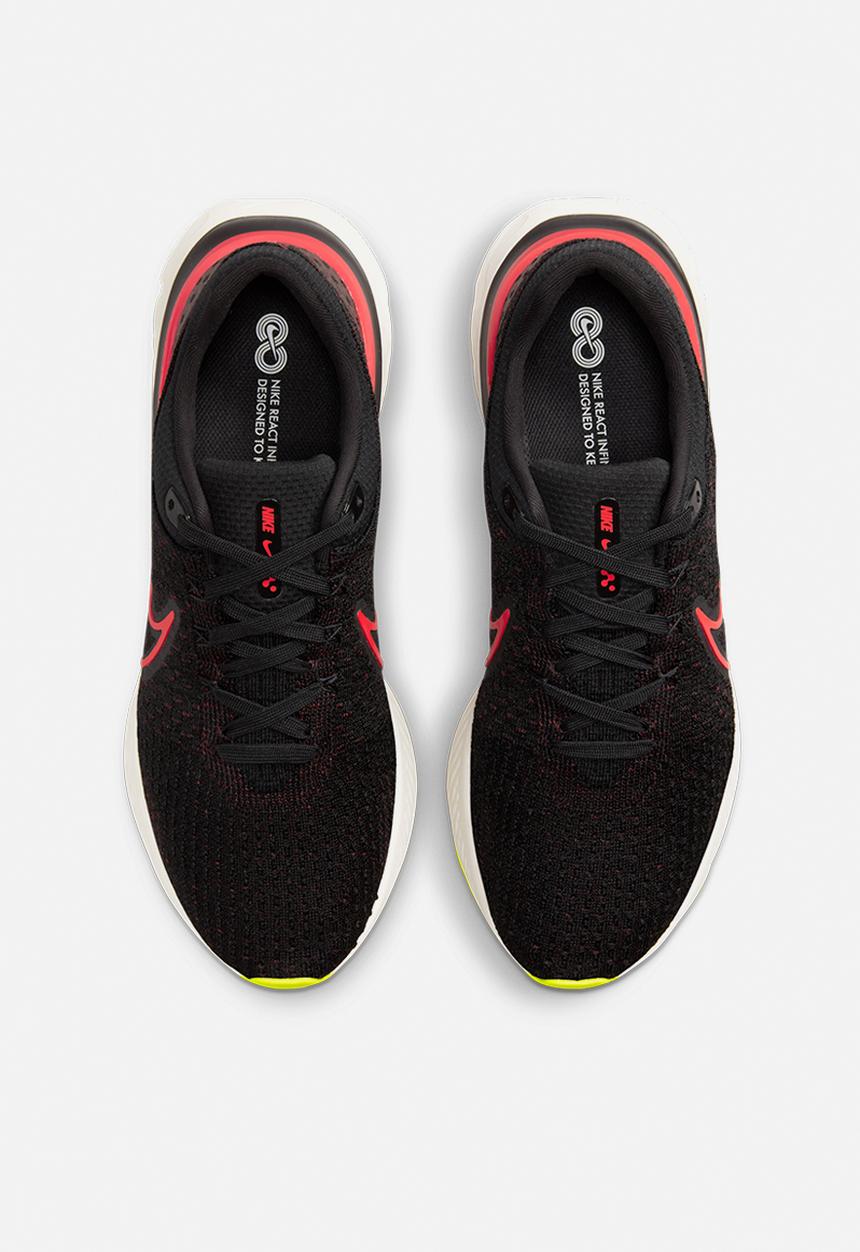 Nike - Nike react infinity run flyknit 3 - black/siren red-team red-volt