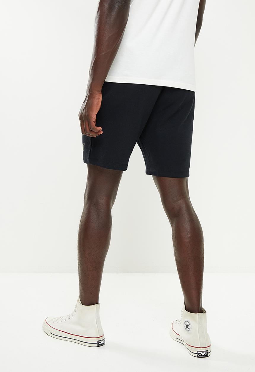 urban° - Urban terry printed front short - black