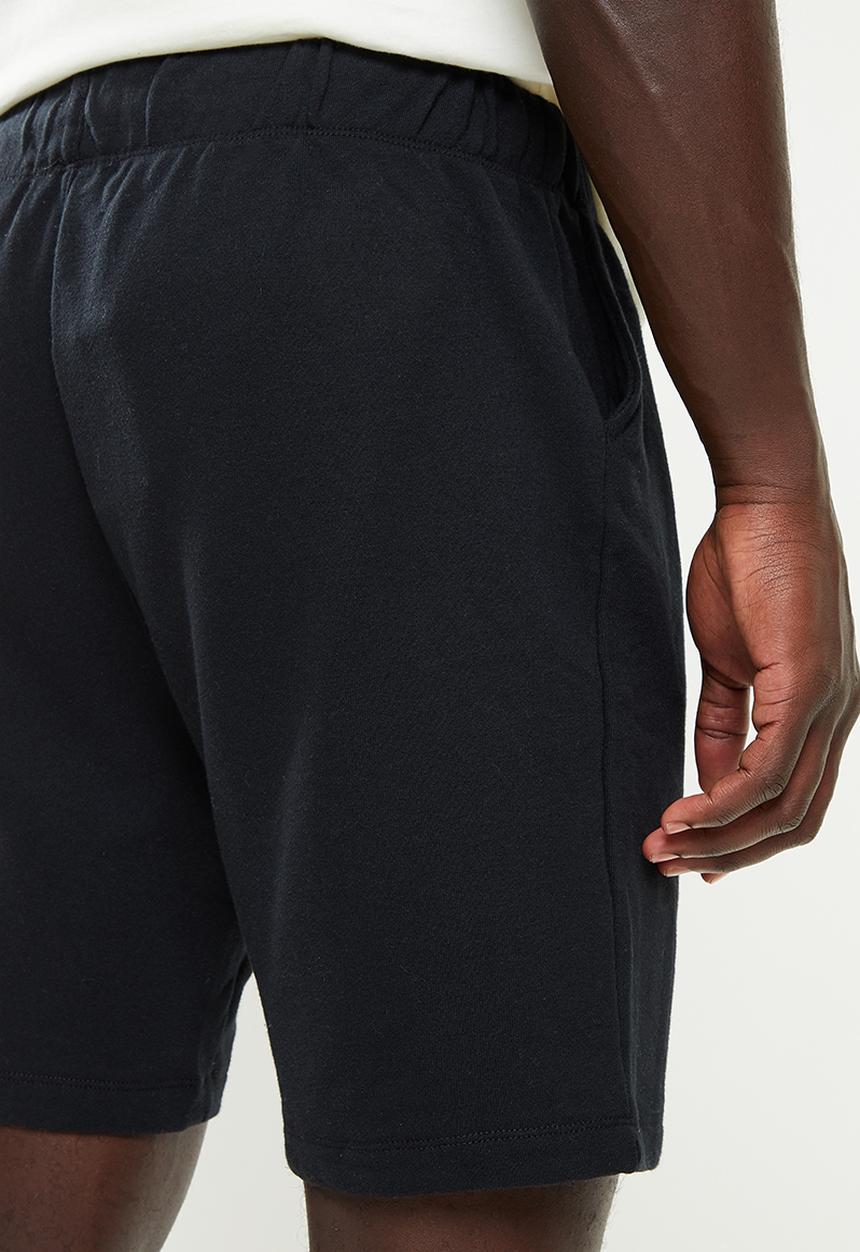 urban° - Urban terry printed front short - black