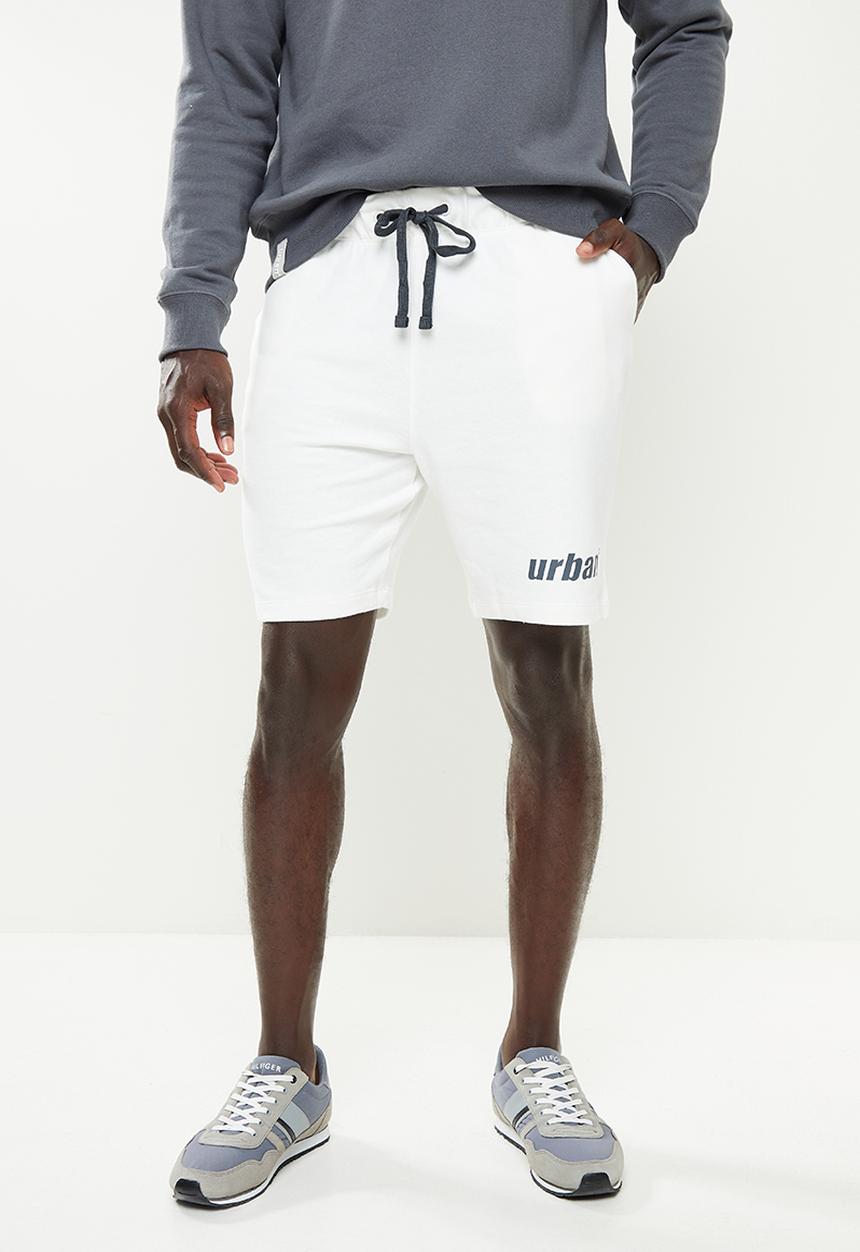 urban° - Urban terry printed front short - winter white