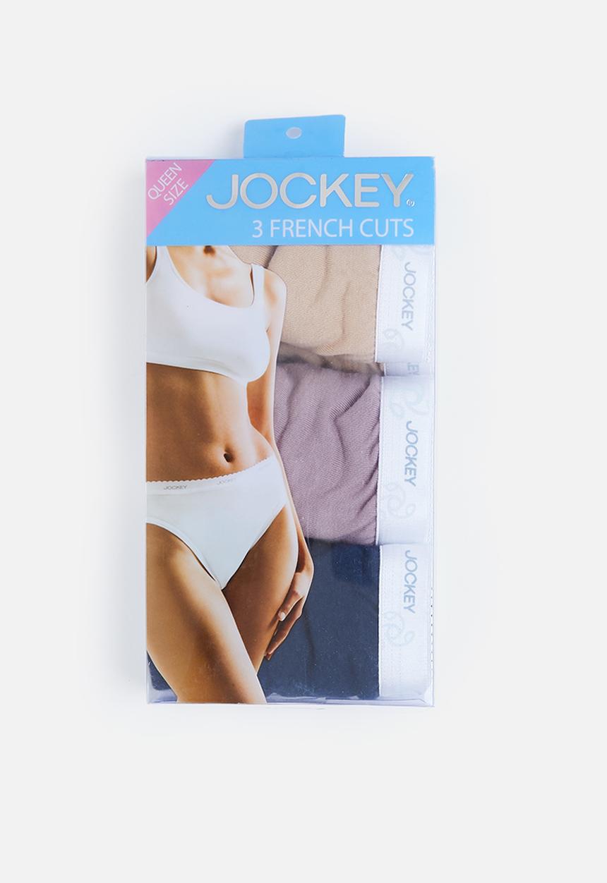Jockey - Plus 3 pk plain french cut - midnight navy/mauve shadow/powder beige