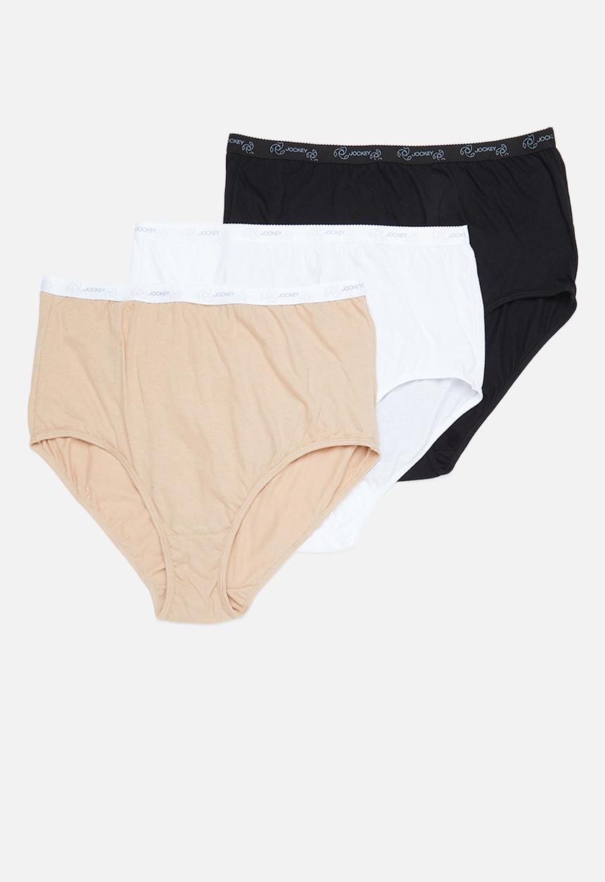 Jockey - Plus 3 pack plain full brief - multi