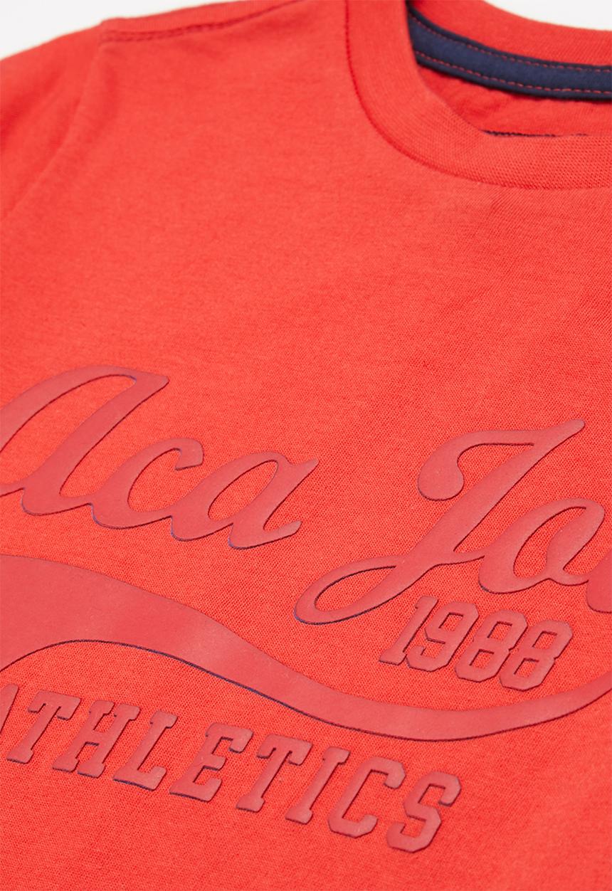 Aca Joe - Aca joe embossed core crew tee - red