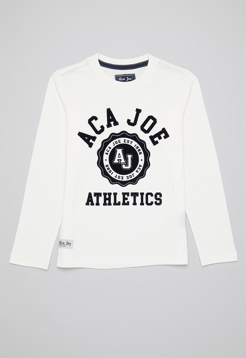 Aca Joe - Aca joe flock heritage  tee - white & blue