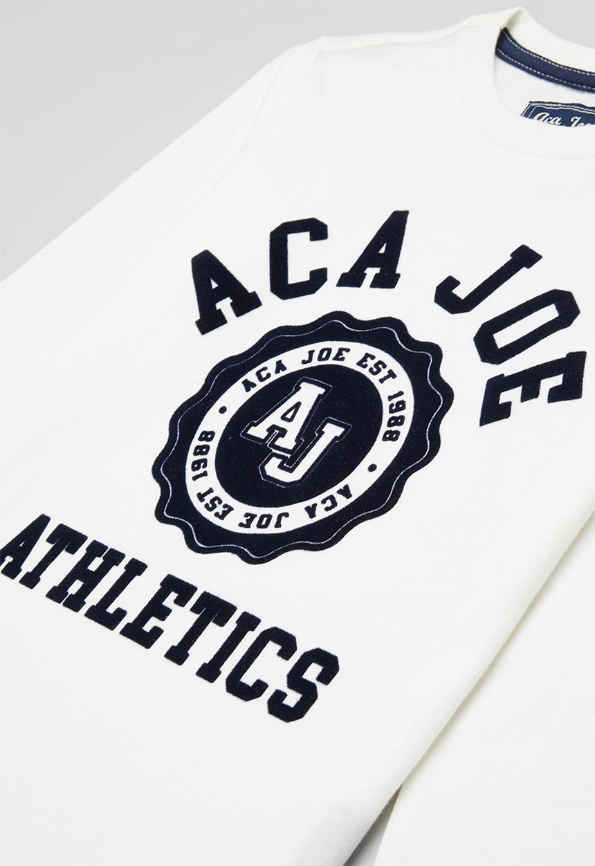 Aca Joe - Aca joe flock heritage  tee - white & blue