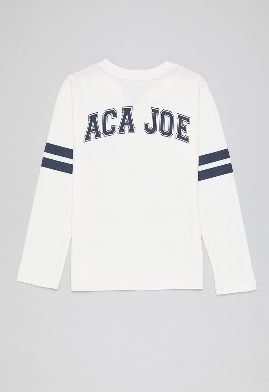 Aca Joe - Aca joe applique & print on front, back & sleeves crew tee - white