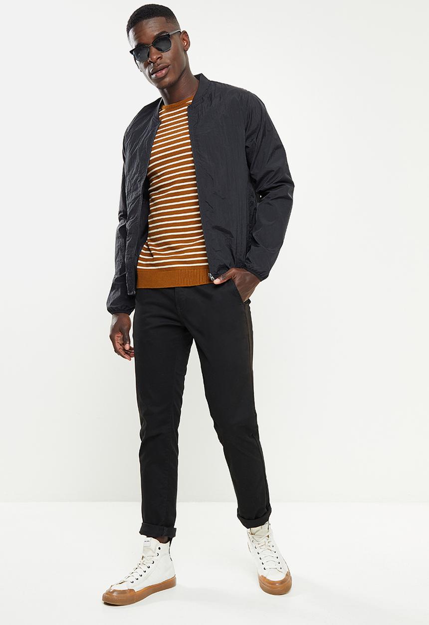 Only & Sons - Koby stripe crew knit - tan