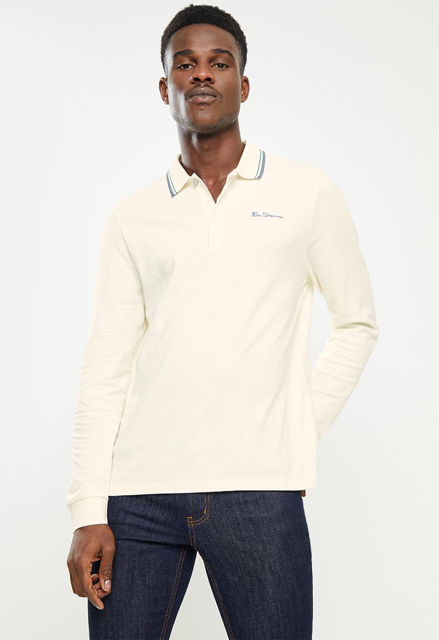 Ben Sherman - Ramford long sleeve golfer - off white
