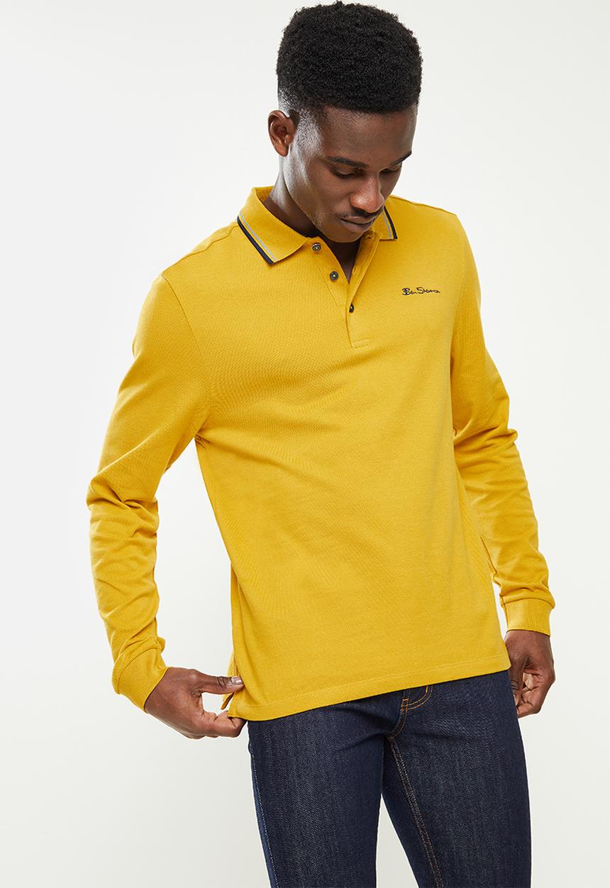 Ben Sherman - Ramford long sleeve golfer - mustard