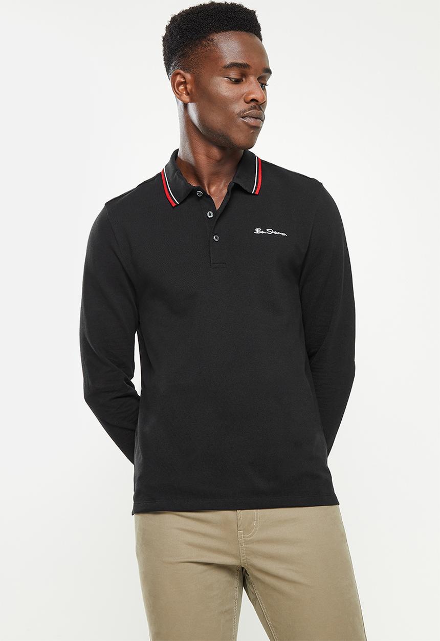 Ben Sherman - Ramford long sleeve golfer - black