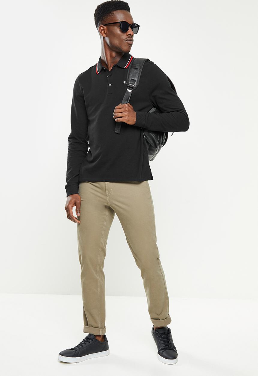 Ben Sherman - Ramford long sleeve golfer - black