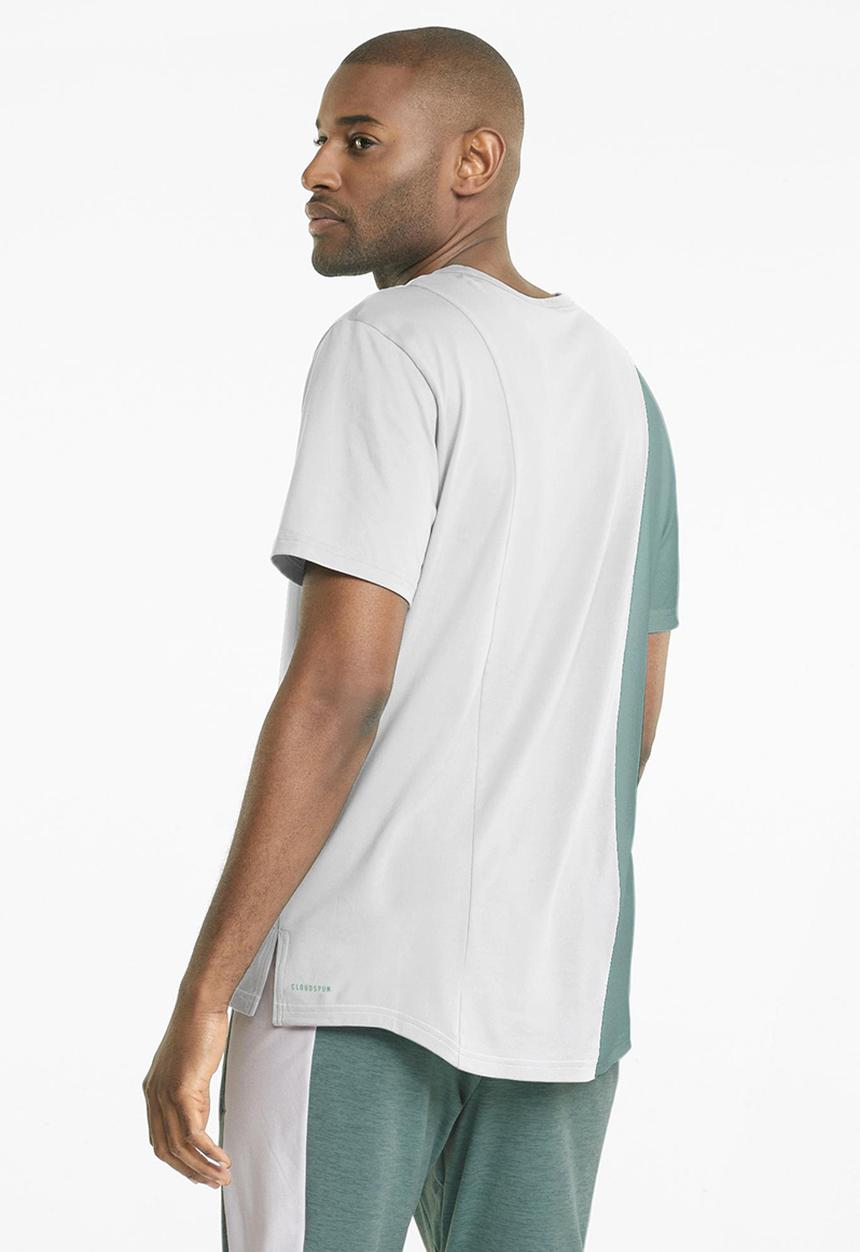 PUMA - CLOUDSPUN Short Sleeve Training Tee - mineral blue & puma white