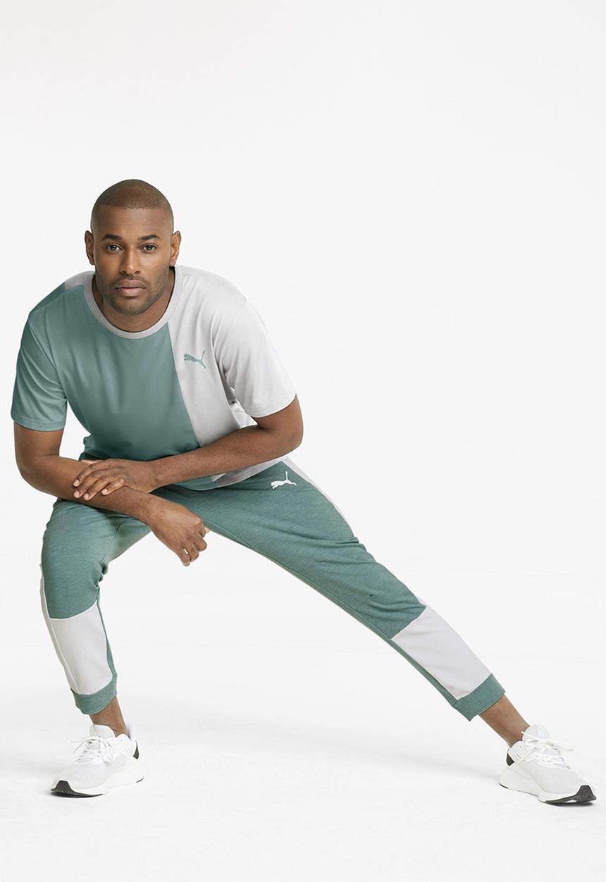 PUMA - CLOUDSPUN Short Sleeve Training Tee - mineral blue & puma white