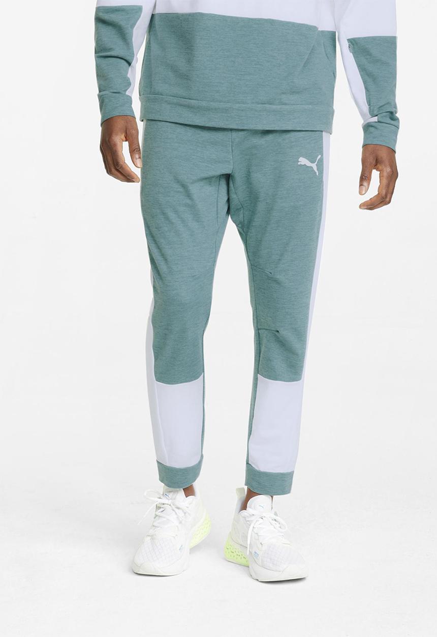 PUMA - CLOUDSPUN Training Joggers- Mineral blue heather & White