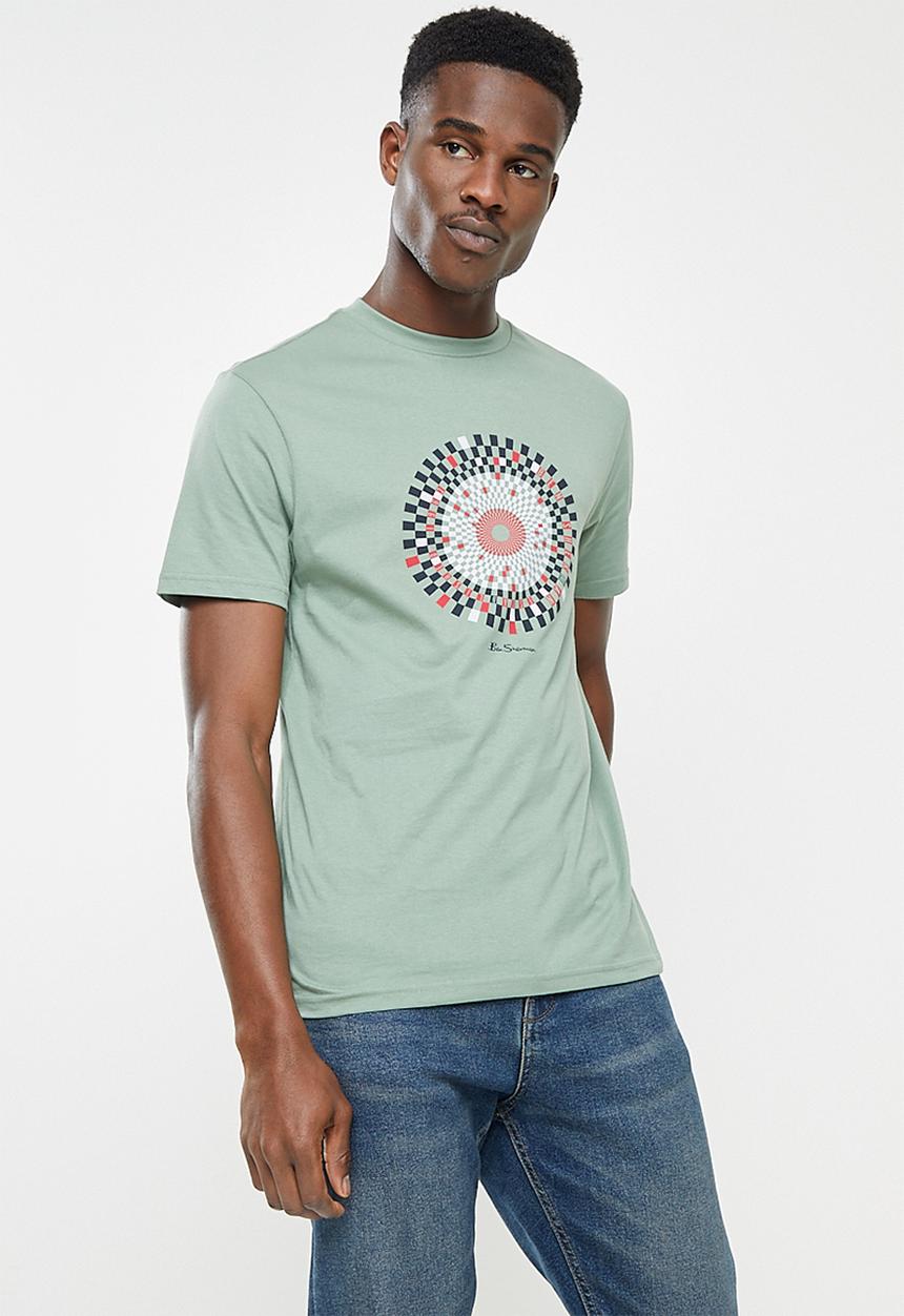 Ben Sherman - Ska check short sleeve target tee - pale khaki