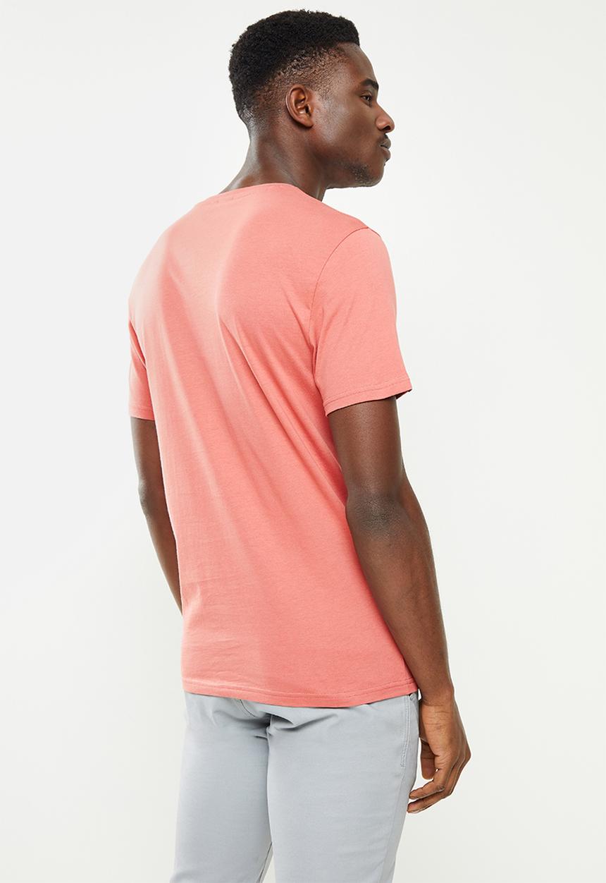 POLO - Men plain v-neckline short sleeve tee - pink