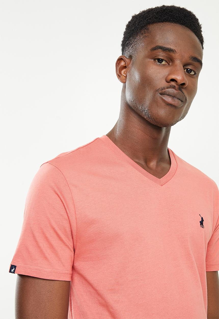 POLO - Men plain v-neckline short sleeve tee - pink