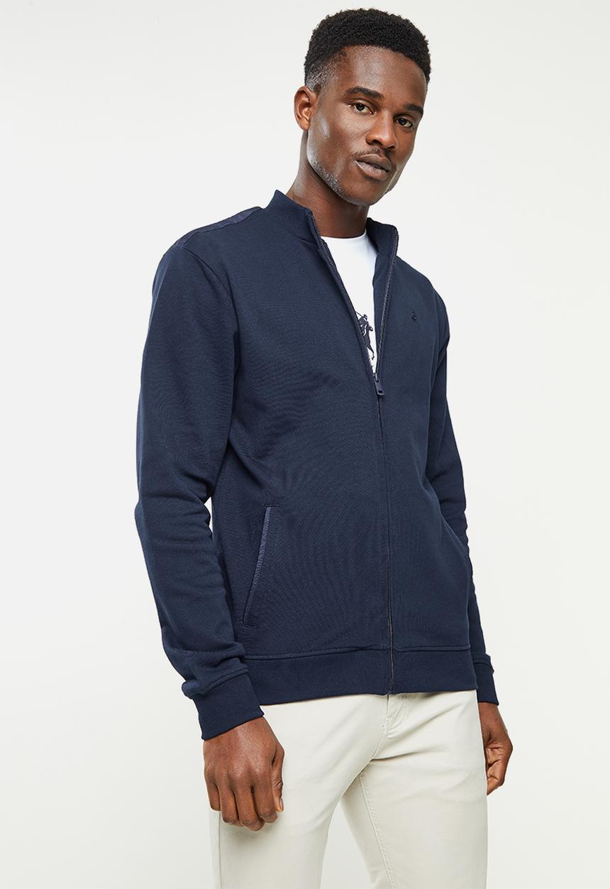 POLO - Men full zip fleece sweat - navy