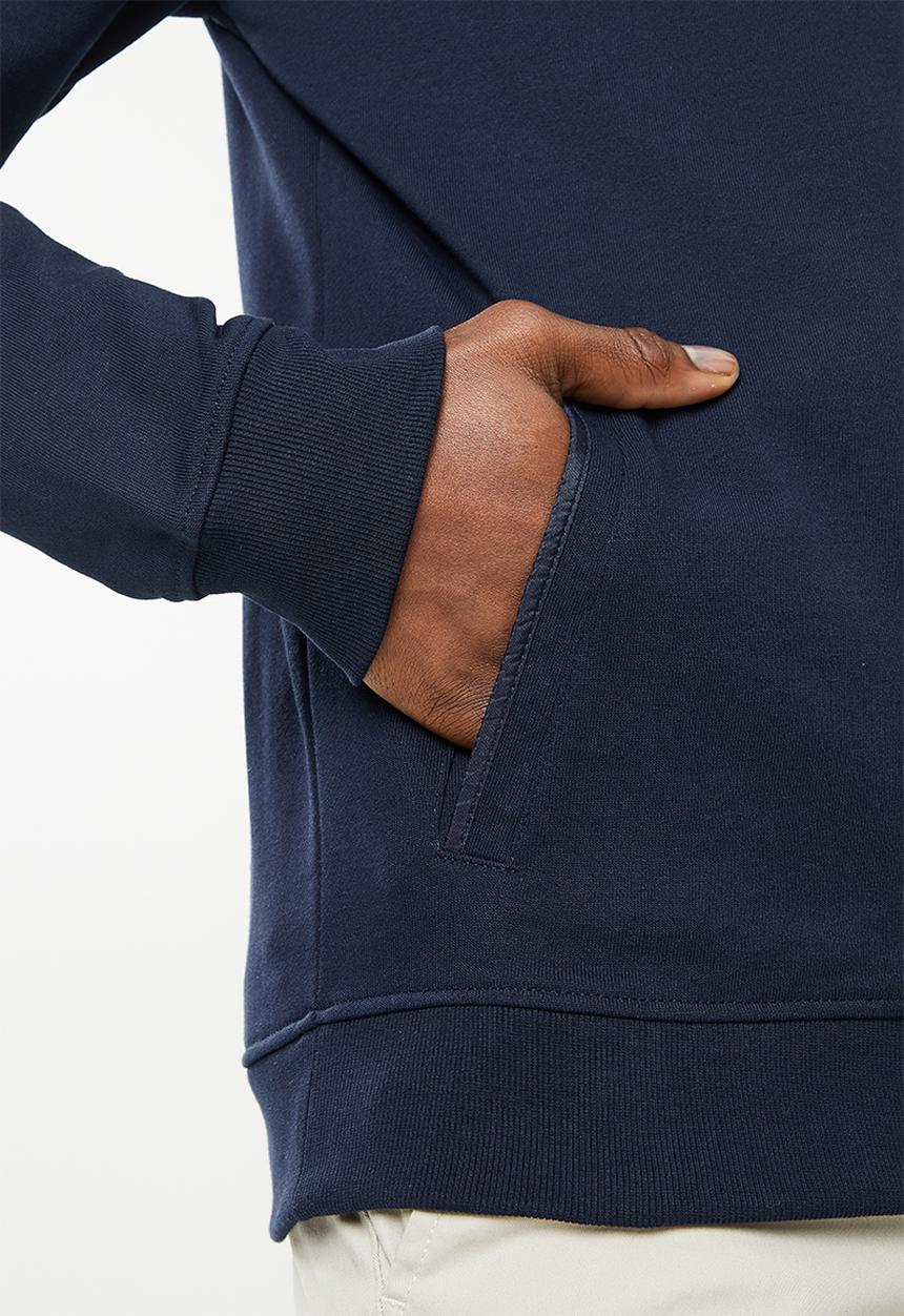 POLO - Men full zip fleece sweat - navy
