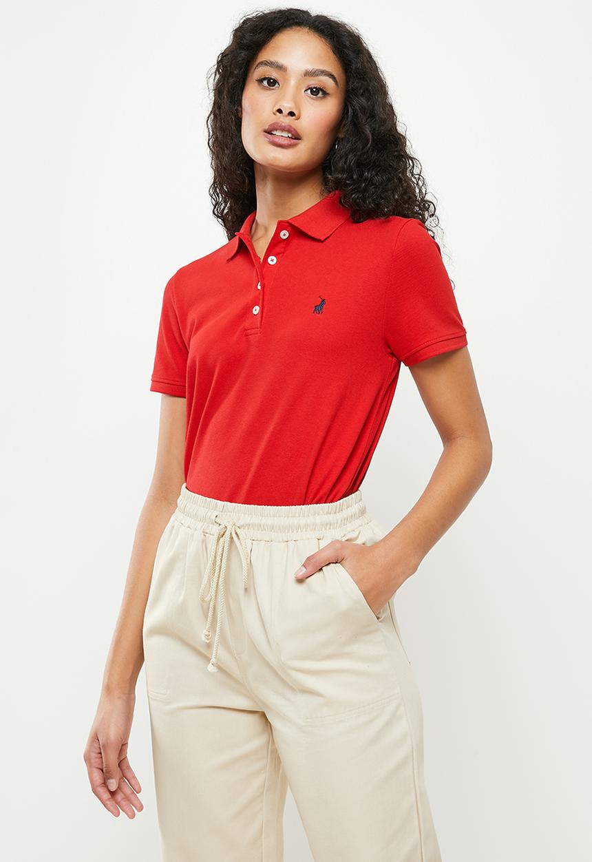 POLO - Wmn short sleeve essential sml pony golfer - red