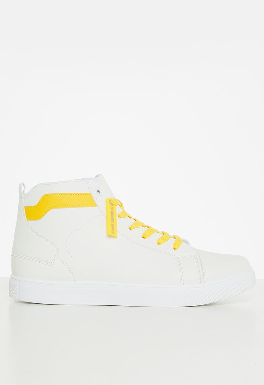 STYLE REPUBLIC - Karl hi-top sneaker - white & yellow
