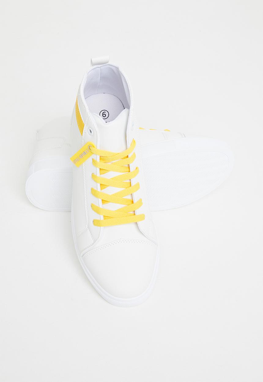 STYLE REPUBLIC - Karl hi-top sneaker - white & yellow